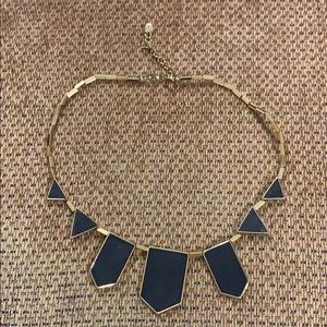 House of Harlow: Gold & Black Leather Necklace